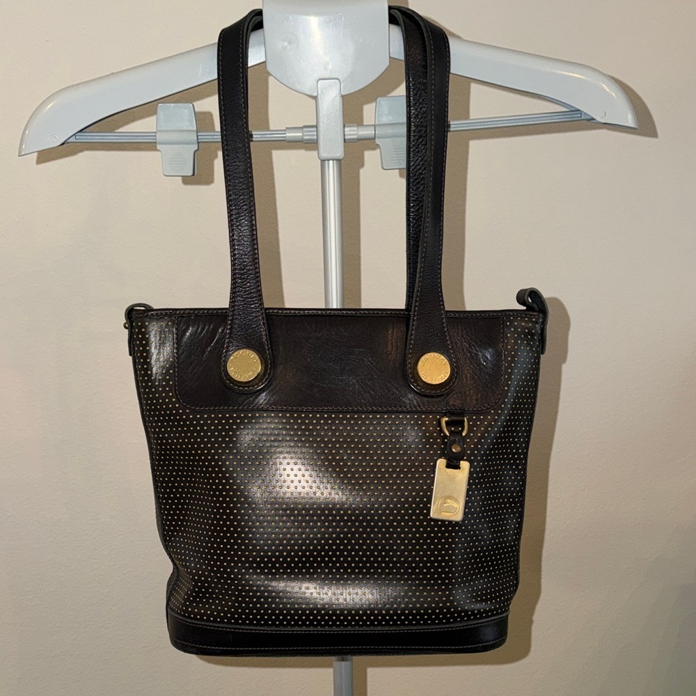 Dooney & Bourke vintage black Cabriolet Leather T631 Tote